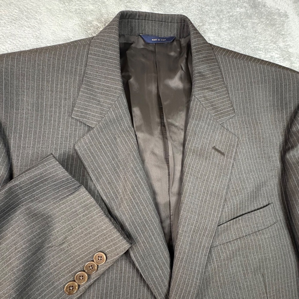 Brooks Brothers 1818 Madison Men's 45R Brown Pinstripe Wool Blazer Made in Italy